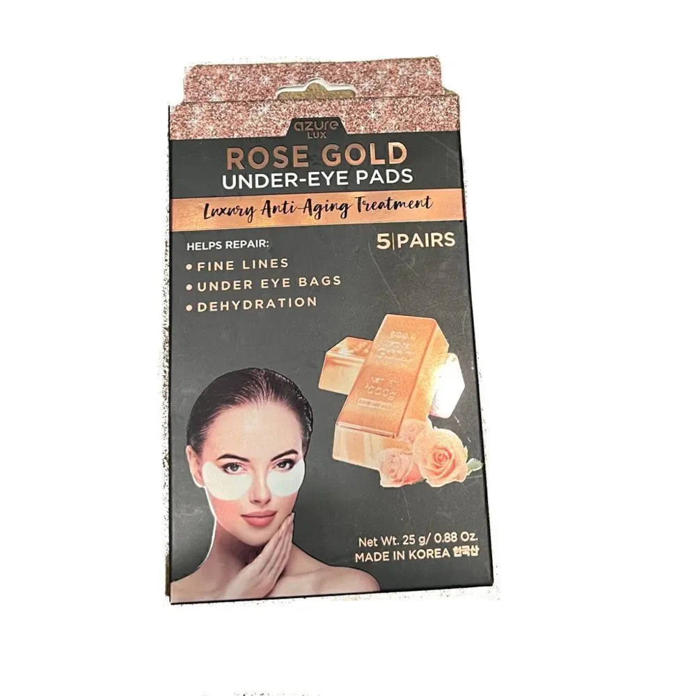 24K Rose Gold Under eye Patches 5 pairs XL Gold